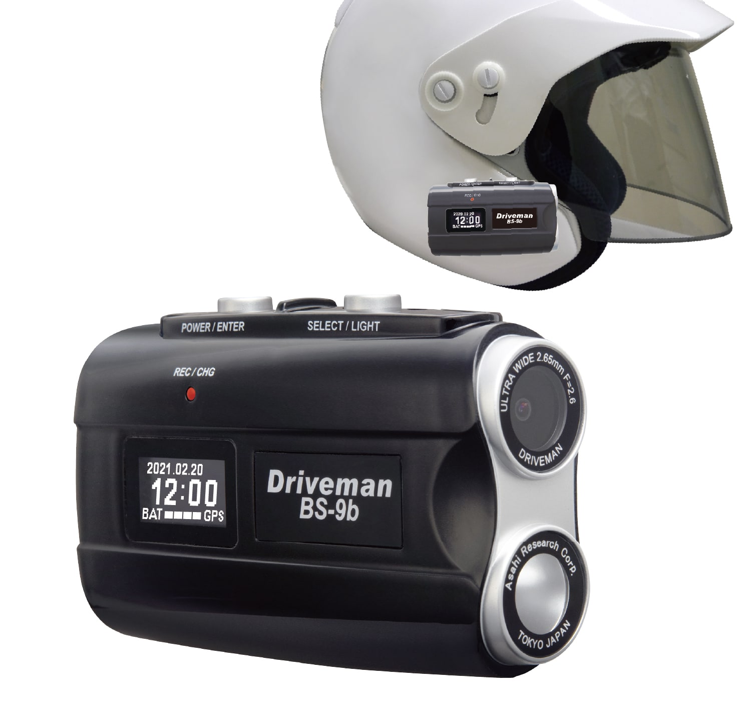 BS-9b-16GB バイク用ドライブレコーダー 16GBSD付 GPS 手振れ補正